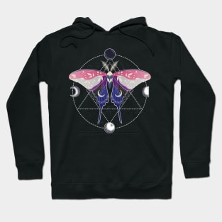 Genderfluid Luna Moth Celestial Cottagecore LGBT Pride Flag Hoodie